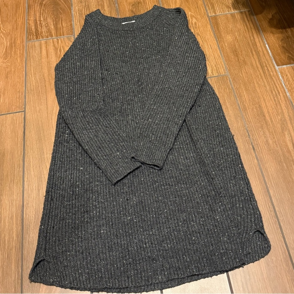 Madewell Charcoal Ribbed Sweater Dress